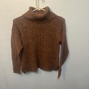 Brown turtleneck sweater‎